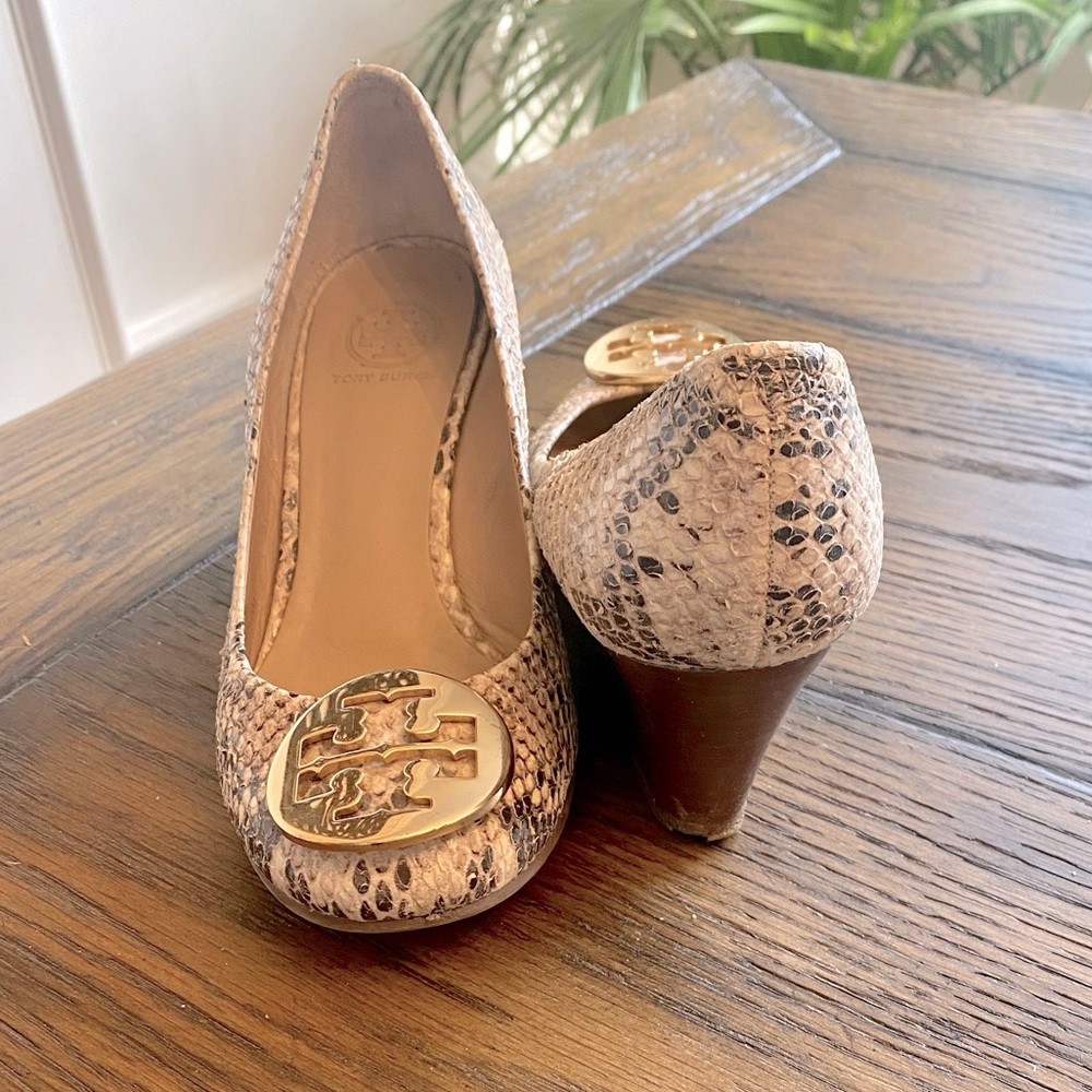 Tory Burch snake skin classic Wedge